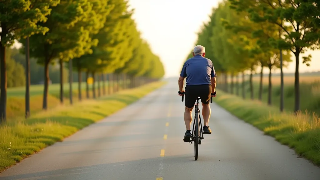 Flat paved bike path stretching toward horizon with clear weather